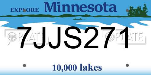 7JJS271 Minnesota License Plate