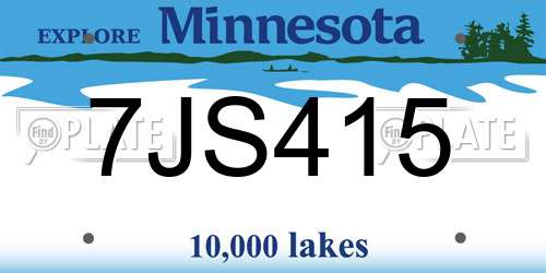 7JS415 Minnesota License Plate