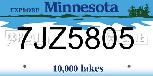 7JZ5805 Minnesota License Plate