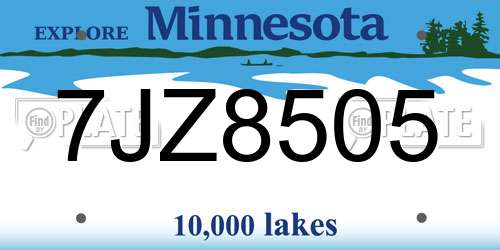 7JZ8505 Minnesota License Plate