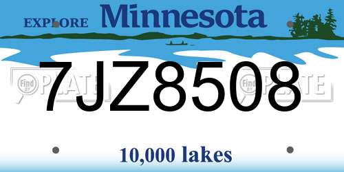 7JZ8508 Minnesota License Plate