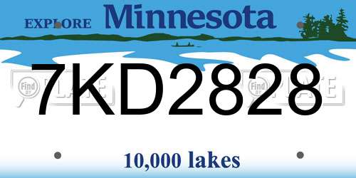 7KD2828 Minnesota License Plate