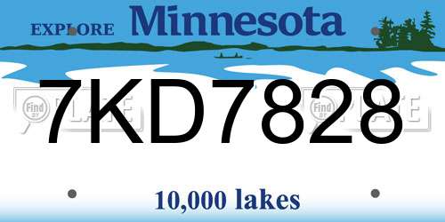 7KD7828 Minnesota License Plate