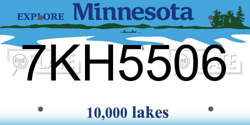 7KH5506 Minnesota License Plate