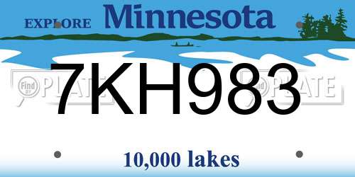 7KH983 Minnesota License Plate