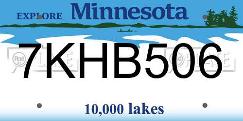 7KHB506 Minnesota License Plate