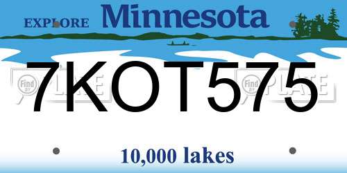 7KOT575 Minnesota License Plate