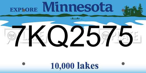 7KQ2575 Minnesota License Plate