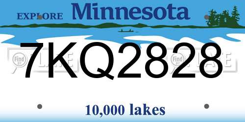 7KQ2828 Minnesota License Plate