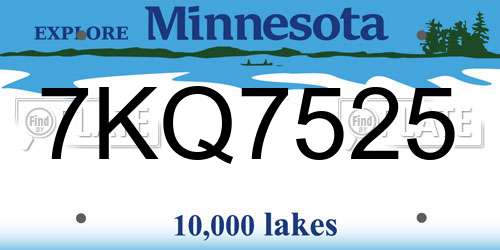 7KQ7525 Minnesota License Plate