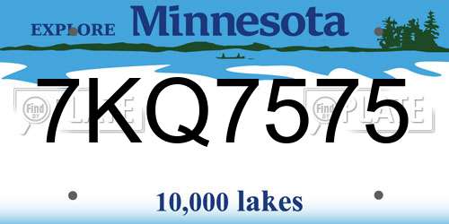 7KQ7575 Minnesota License Plate