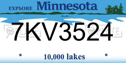 7KV3524 Minnesota License Plate