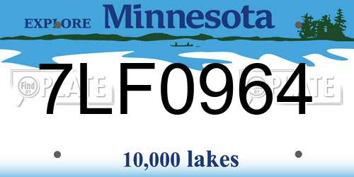 7LF0964 Minnesota License Plate