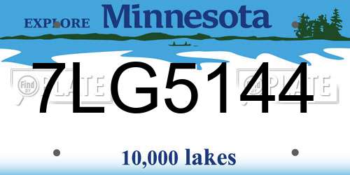 7LG5144 Minnesota License Plate