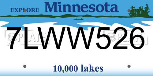 7LWW526 Minnesota License Plate
