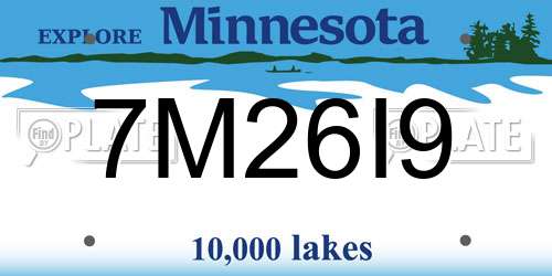7M26I9 Minnesota License Plate