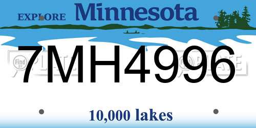 7MH4996 Minnesota License Plate
