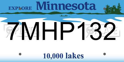 7MHP132 Minnesota License Plate