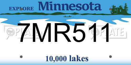7MR511 Minnesota License Plate