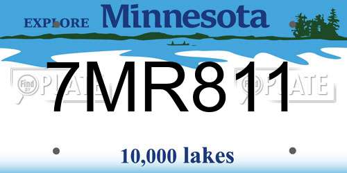 7MR811 Minnesota License Plate