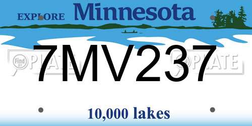 7MV237 Minnesota License Plate