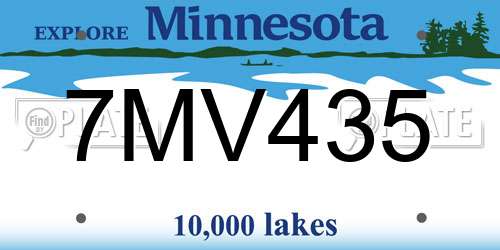 7MV435 Minnesota License Plate