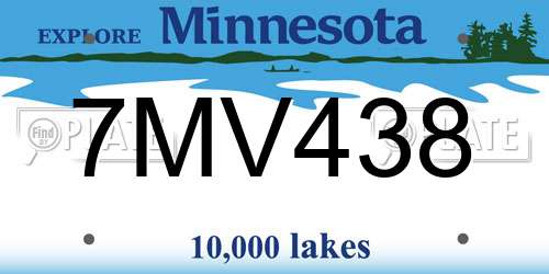 7MV438 Minnesota License Plate