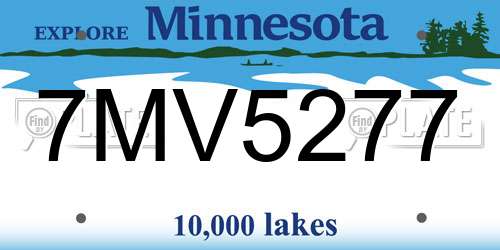 7MV5277 Minnesota License Plate