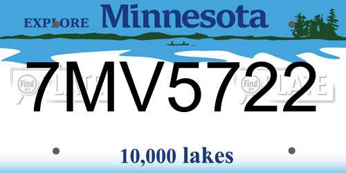 7MV5722 Minnesota License Plate