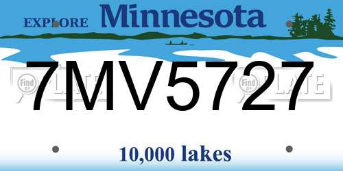 7MV5727 Minnesota License Plate