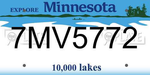 7MV5772 Minnesota License Plate