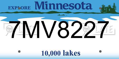 7MV8227 Minnesota License Plate