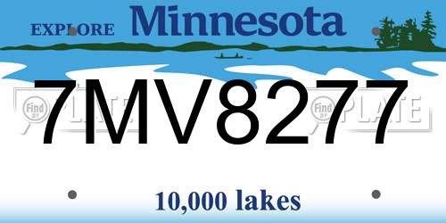 7MV8277 Minnesota License Plate