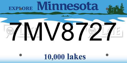 7MV8727 Minnesota License Plate