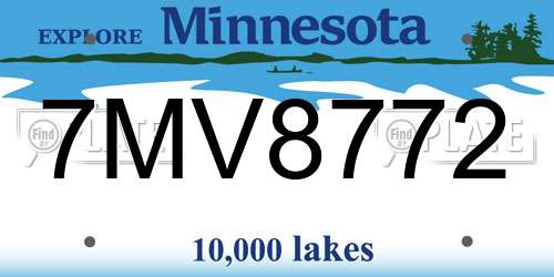 7MV8772 Minnesota License Plate