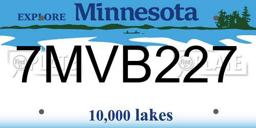 7MVB227 Minnesota License Plate