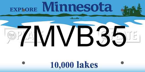 7MVB35 Minnesota License Plate