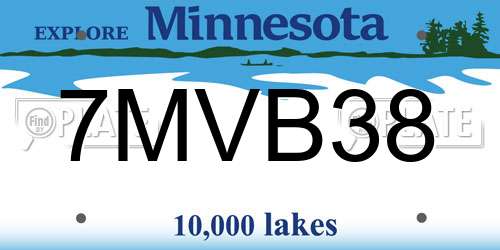 7MVB38 Minnesota License Plate