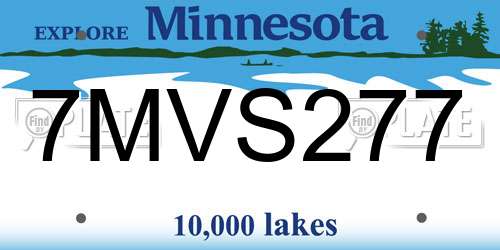 7MVS277 Minnesota License Plate