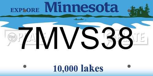 7MVS38 Minnesota License Plate