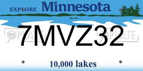 7MVZ32 Minnesota License Plate