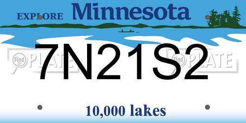 7N21S2 Minnesota License Plate