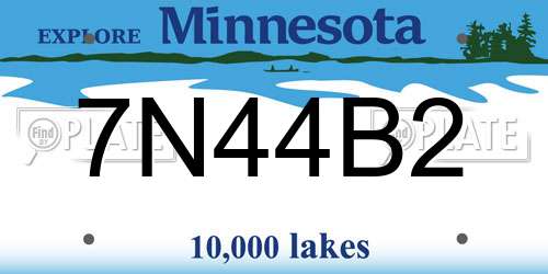7N44B2 Minnesota License Plate
