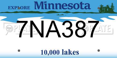 7NA387 Minnesota License Plate