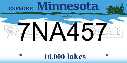 7NA457 Minnesota License Plate