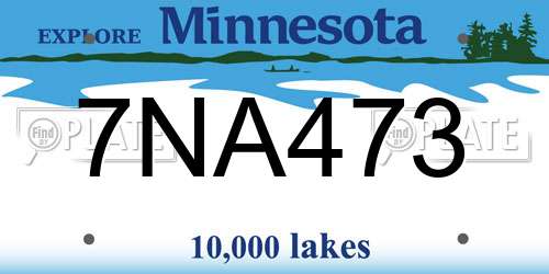 7NA473 Minnesota License Plate