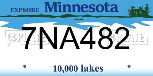 7NA482 Minnesota License Plate
