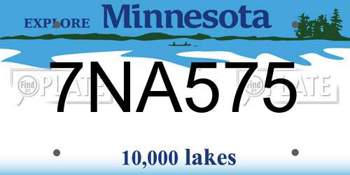 7NA575 Minnesota License Plate