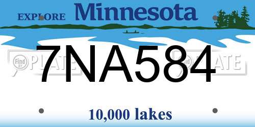 7NA584 Minnesota License Plate