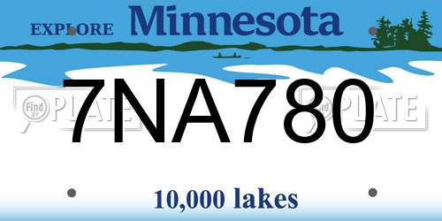 7NA780 Minnesota License Plate